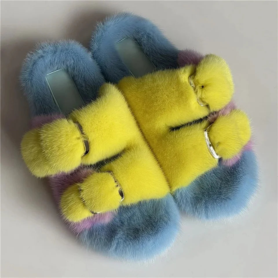 Fashion Mink Fur Slippers