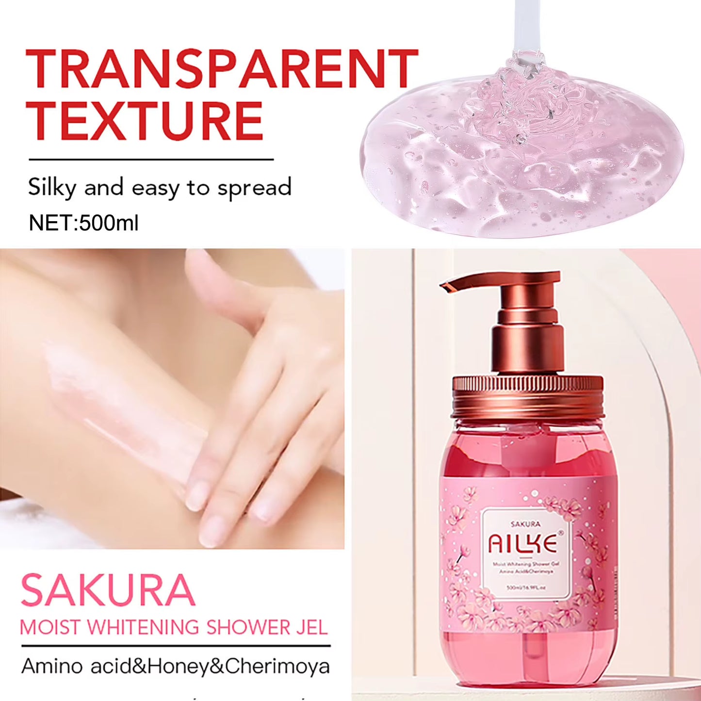 AILKE Peach Shower Gel Women Body Wash Care Best Moisturizing Exfoliating Brightening Scrub Fragrant Shampoo Bath Foam Female