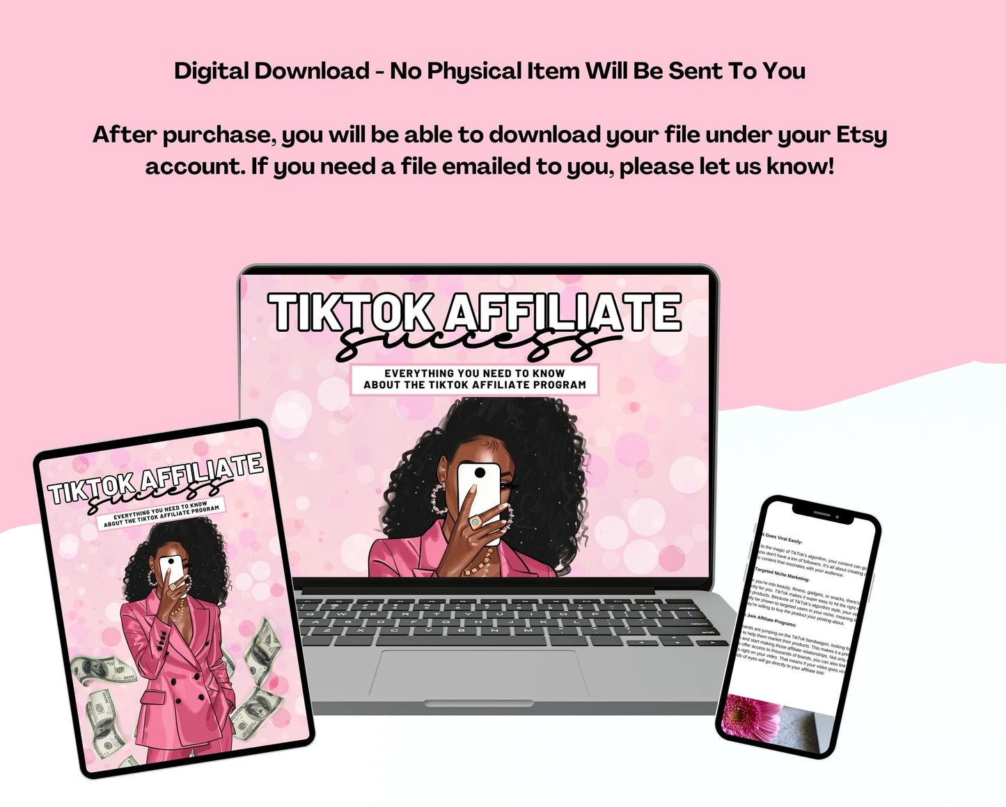 Tiktok Affiliate Guide, Faceless Marketing Guide, Social Media Guide, Canva Guide, Girl Boss PLR Ebook, Done for You