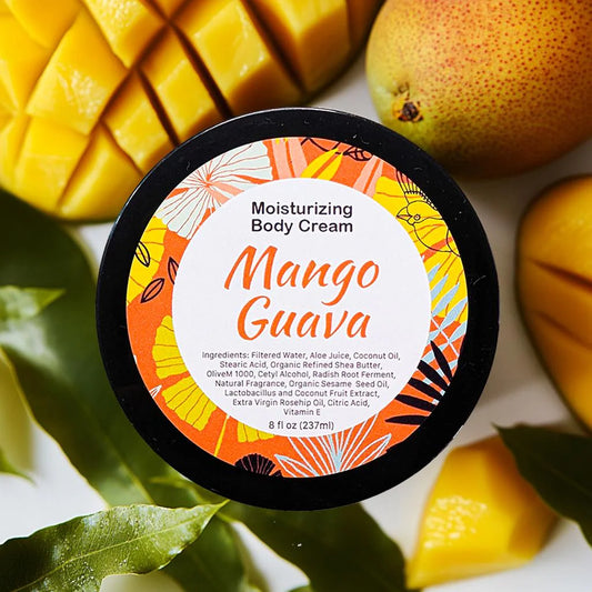 Mango Guava Whipped Body Cream, Body Lotion, Natural Body Cream, Organic Lotion, Natural Skincare, Body Butter, Fruity Lotion