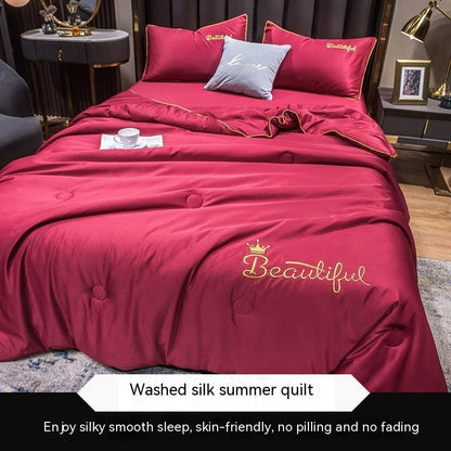 Ice Silk Summer Blanket Double Summer Air Conditioning Duvet Tencel Summer Duvet Washable Single Quit