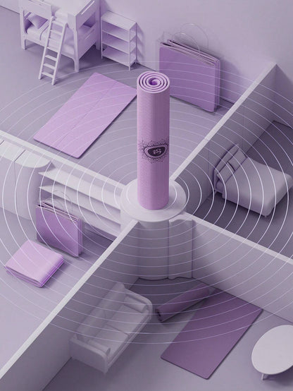 1Pc Pink Foldable Yoga Mat, Tpe Material, 183*61*0.6Cm, Easy to Carry, Suitable for Home Use