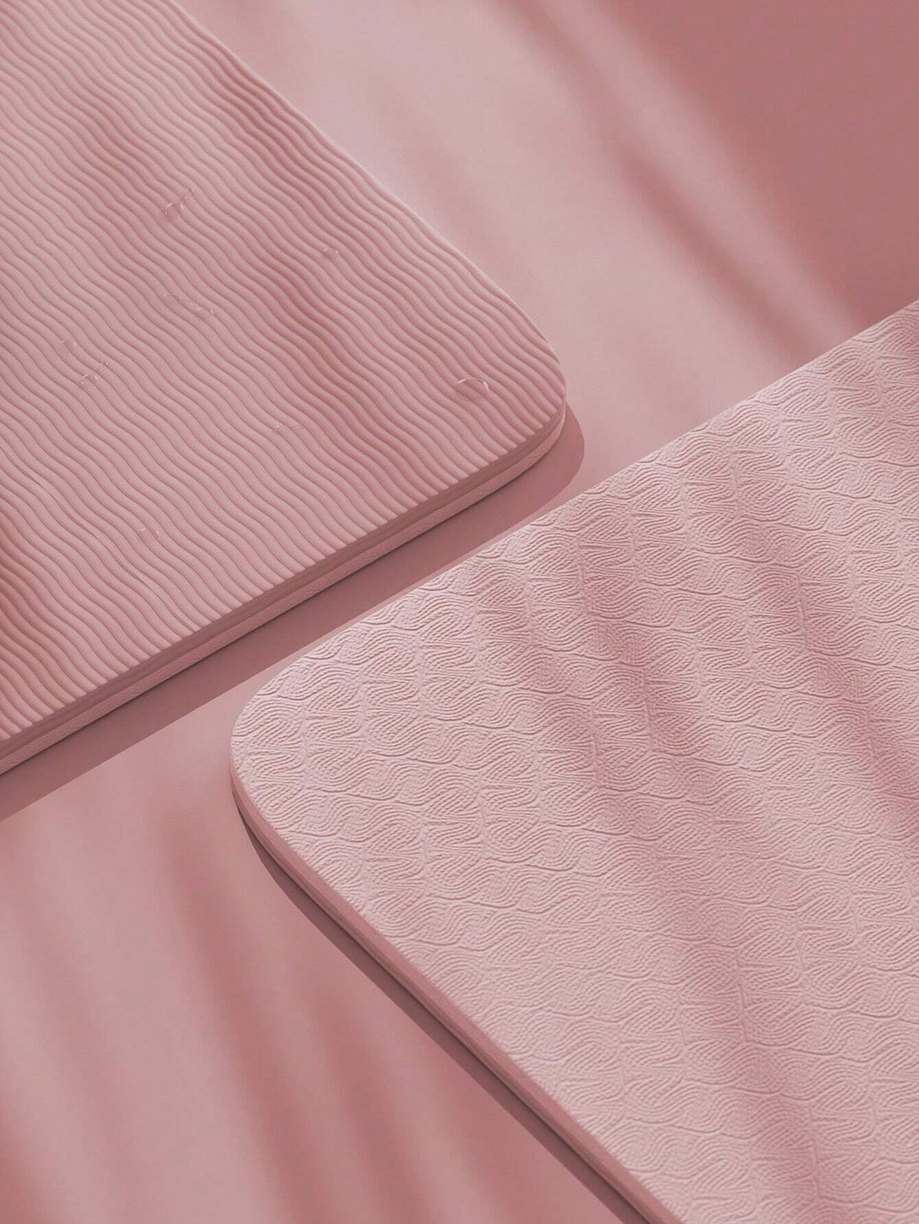 1Pc Pink Foldable Yoga Mat, Tpe Material, 183*61*0.6Cm, Easy to Carry, Suitable for Home Use