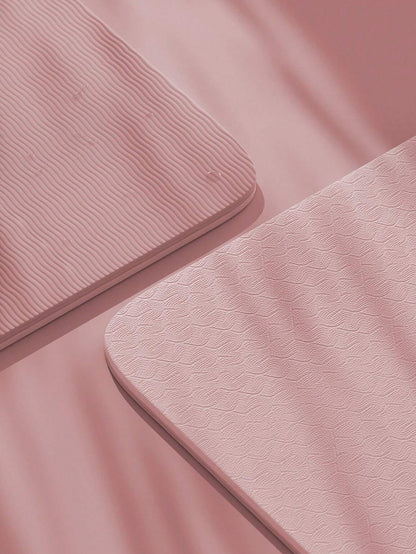 1Pc Pink Foldable Yoga Mat, Tpe Material, 183*61*0.6Cm, Easy to Carry, Suitable for Home Use
