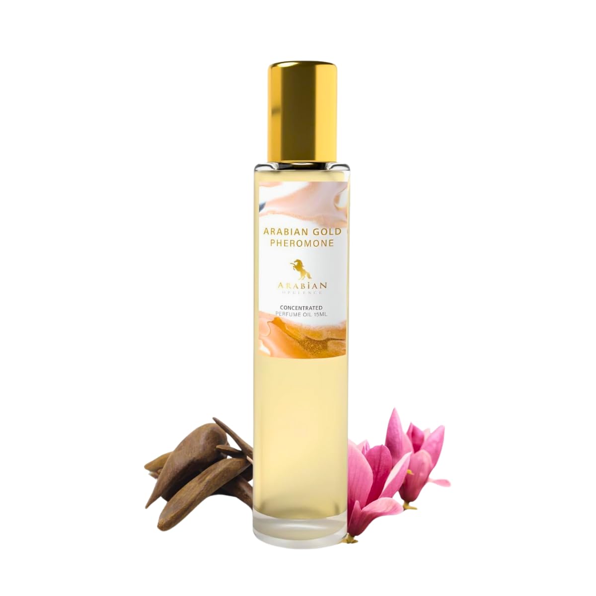 Arabian Gold Pheromone Roll-on Perfume Oil | Concentrated Fragrance | Long Lasting Oil Based Perfume for Men and Women | Travel Size Bottle Alcohol-Free (15ml)