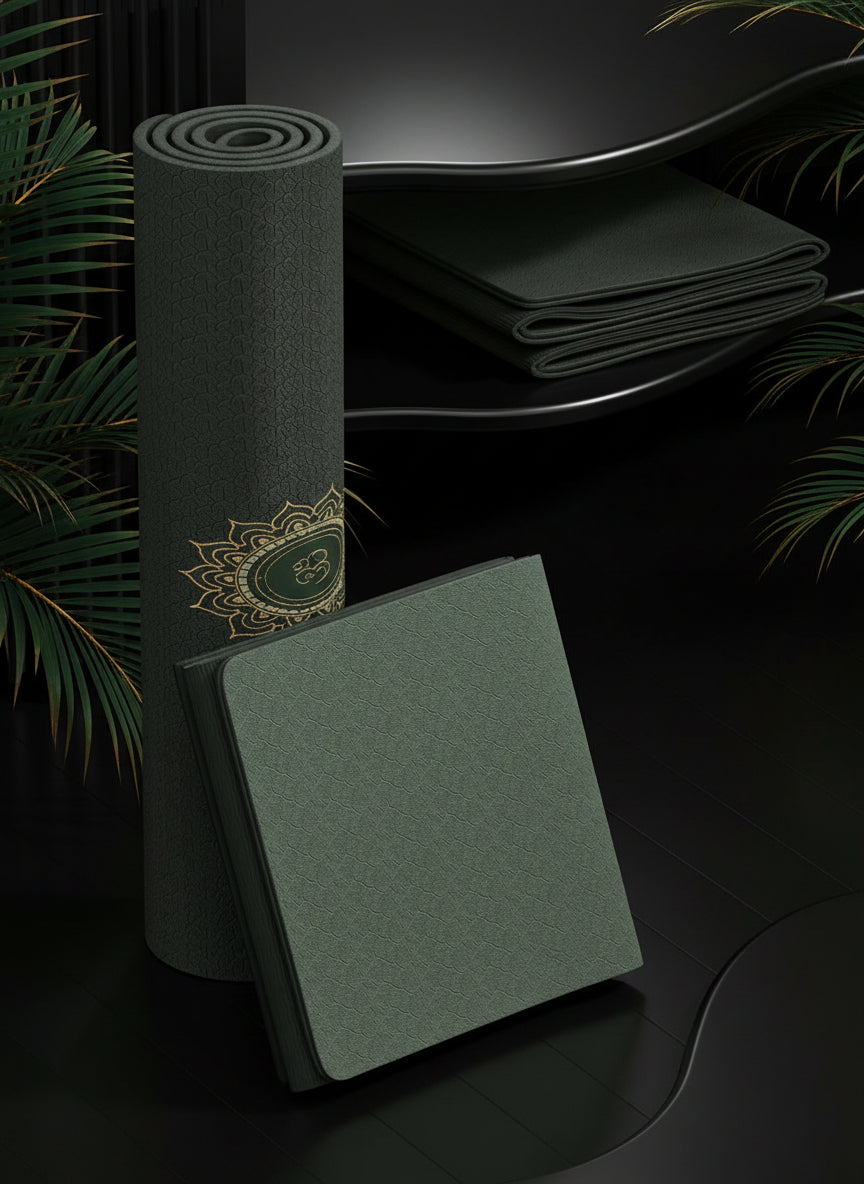 1Pc Pink Foldable Yoga Mat, Tpe Material, 183*61*0.6Cm, Easy to Carry, Suitable for Home Use