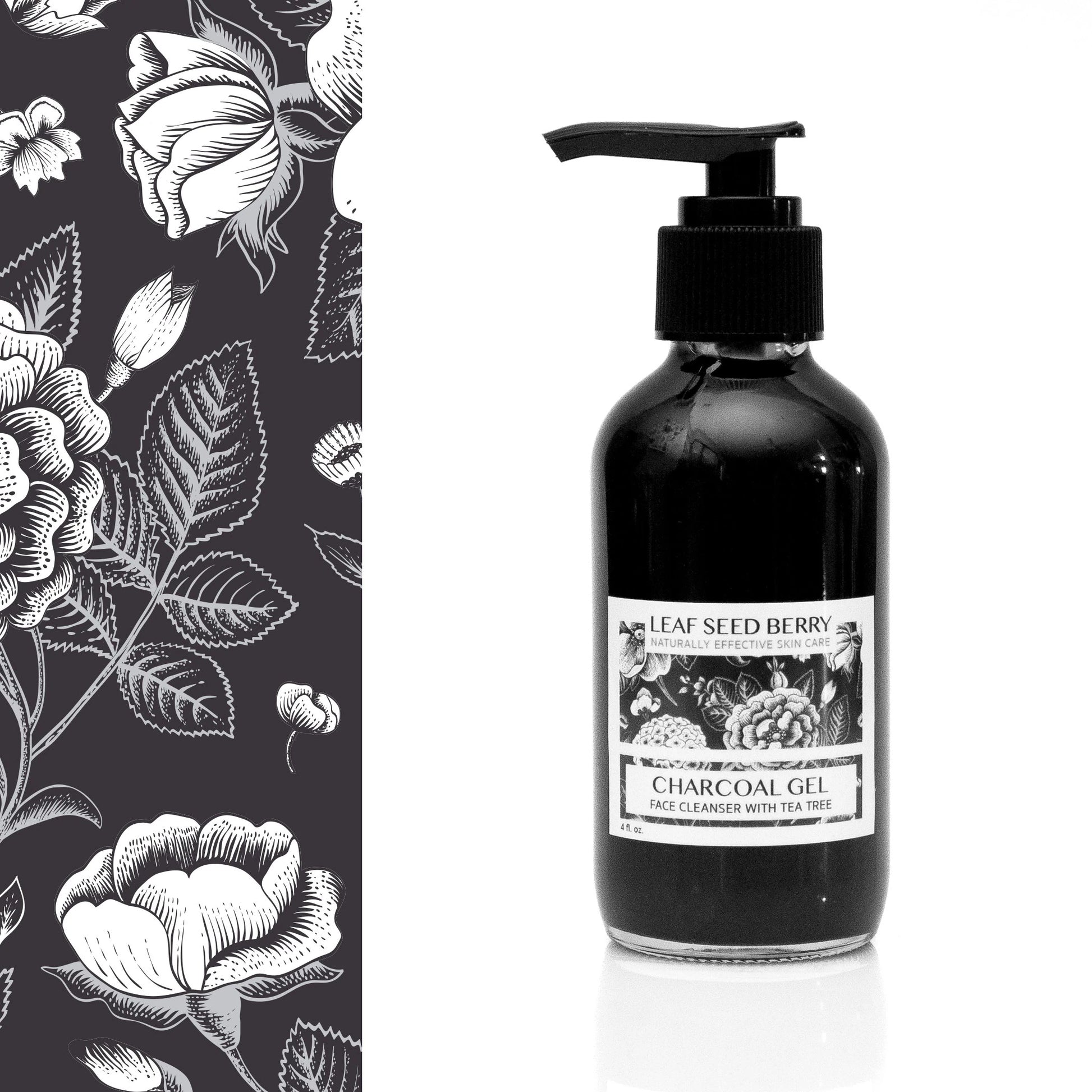 Charcoal Tea Tree Facial Cleanser, Natural Skincare, Men Skincare, Organic Skincare, Activate Charcoal Liquid Soap, Gift for Him, Self Care
