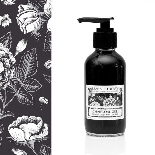 Charcoal Tea Tree Facial Cleanser, Natural Skincare, Men Skincare, Organic Skincare, Activate Charcoal Liquid Soap, Gift for Him, Self Care