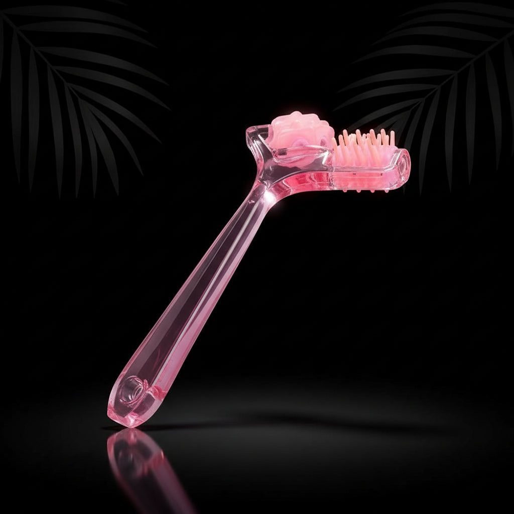 Jade Roller Massager, Slimming Chin Massage Roller for Face Massager Skin Firming Beauty Tools Face Massager, Rose, Step