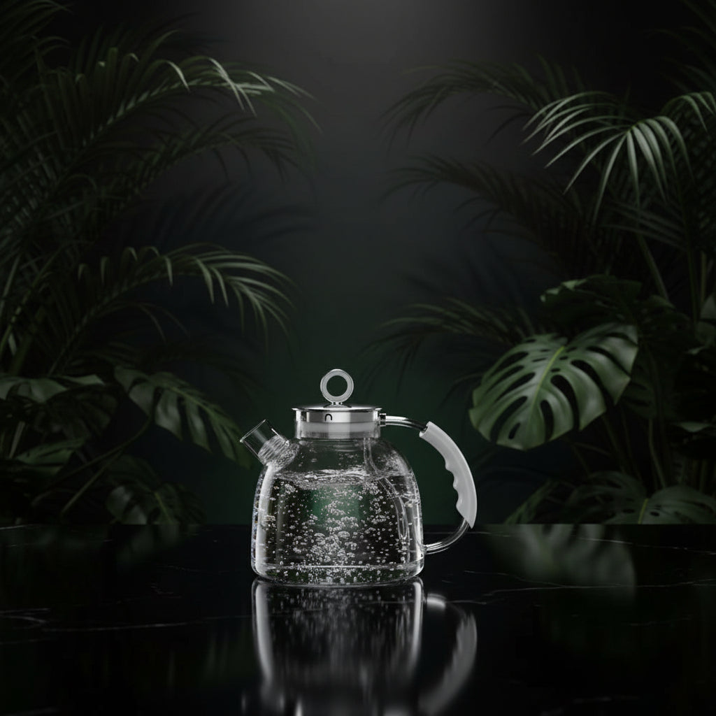 ASCOT Electric Kettle, Glass Electric Tea Kettle Gifts for Men/Women/Family 1.5L 1500W Borosilicate Glass Tea Heater, with Auto Shut-Off and Boil-Dry Protection (Polar White)