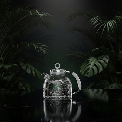 ASCOT Electric Kettle, Glass Electric Tea Kettle Gifts for Men/Women/Family 1.5L 1500W Borosilicate Glass Tea Heater, with Auto Shut-Off and Boil-Dry Protection (Polar White)