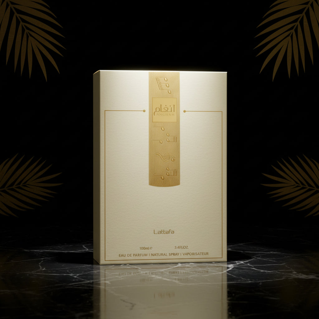Angham Original Eau de Parfum, 100 ml, Arabic Perfume Long Life, Includes Refillable Atomizer, 5 ml, Oriental Fragrance with Notes of Mandarin, Pink Pepper and Vanilla (Angham)
