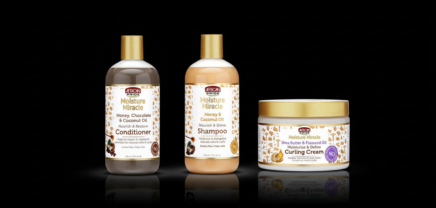 African Pride Moisture Miracle Combo (COND&SH&CREME)
