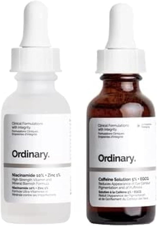 2 verpakkingen van The New Ordinary Niacinamide 10% + zink 1% en caffijne oplossing 5% + EGCG Oil Control Face Serum 30 ml