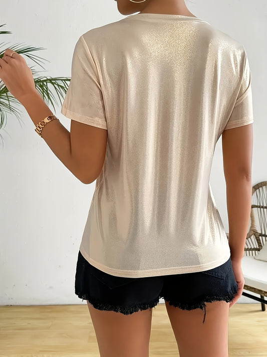 Milano Italy" Graphic T-Shirt - Sparkling Champagne Golden