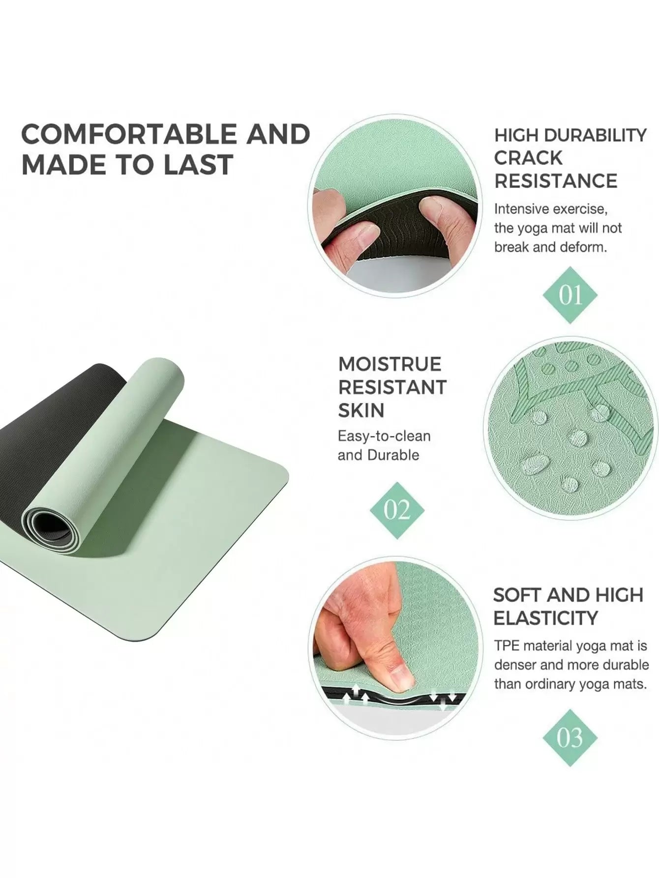 Twelve Constellation Design TPE Yoga Mat, Non-Slip, Pilates Fitness Mat, Anti-Tear, 0.6Cm Thick Women Yoga Mat, Suitable for Home Workout Exercise Mat with Strap