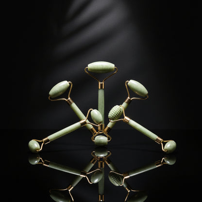 Mipcase Beauty Jade Roller 2pcs Facial Massage Roller For Wrinkles Skin Tightening For Daily Skin Care