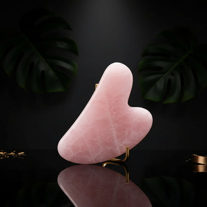 GeeRic Jade Roller & Gua Sha Scraping Massage Tool Anti-Aging Quartz 100% Natural Facial Jade Stone Set - Face Eye Neck Beauty Roller for Slimming & Firming - Rejuvenate Skin and