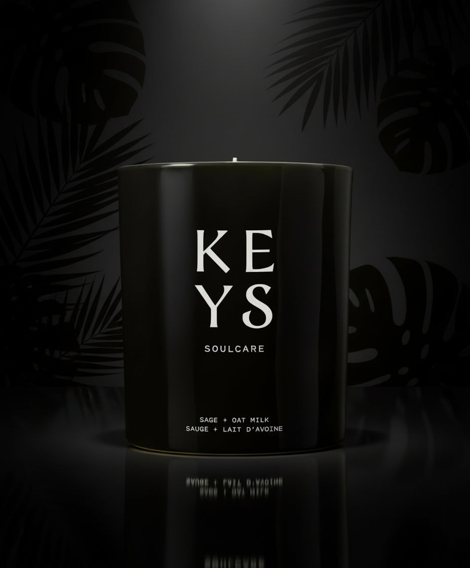 Keys Soulcare Salie + havermelkkaars, enkele lont huisgeur, kalmerend + ontspannende geur voor lichaam en geest, sojawas, veganistisch, dierproefvrij, 7,5 oz