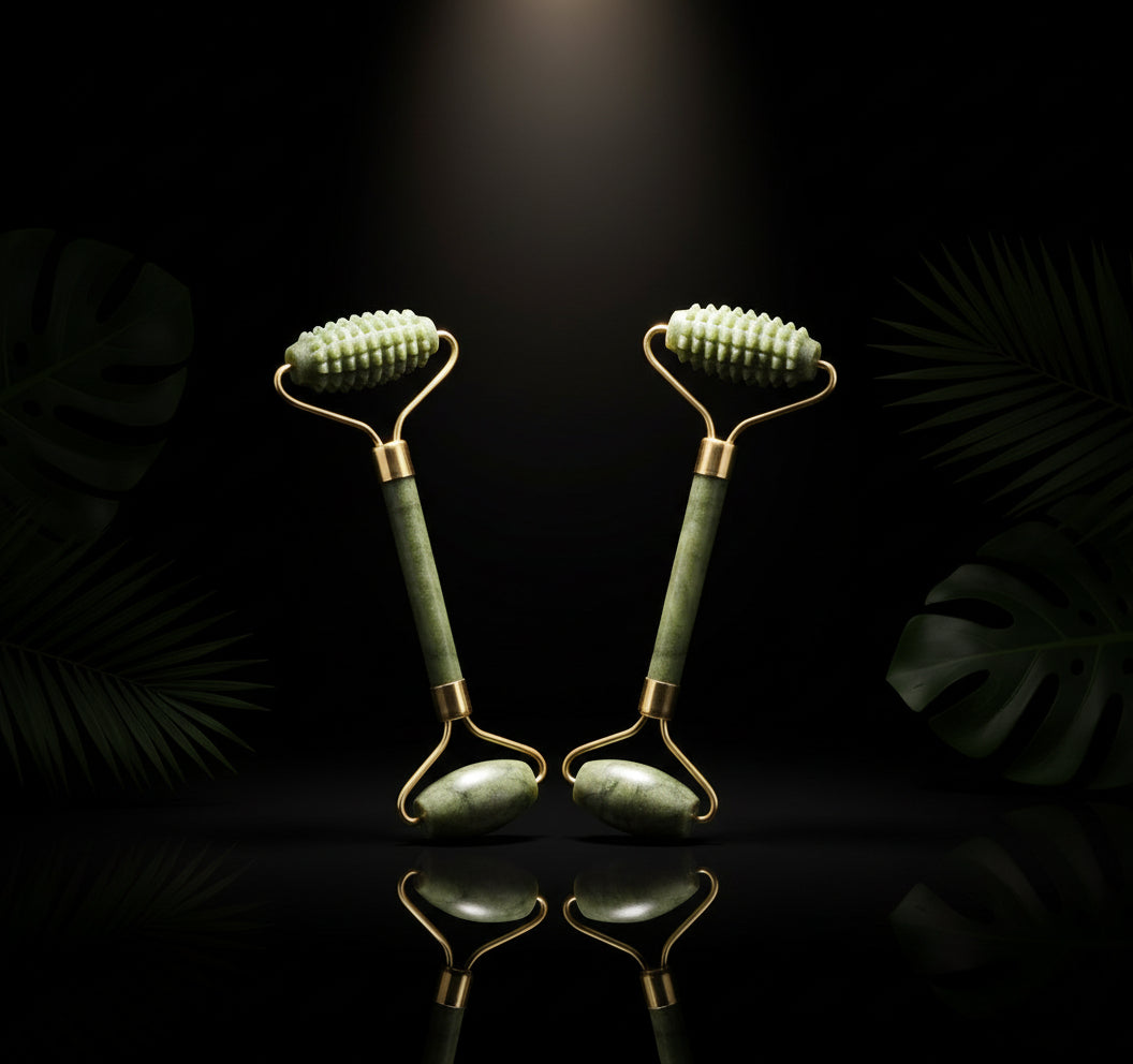 Mipcase Beauty Jade Roller 2pcs Facial Massage Roller For Wrinkles Skin Tightening For Daily Skin Care