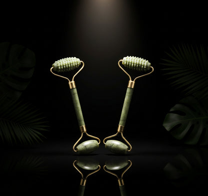Mipcase Beauty Jade Roller 2pcs Facial Massage Roller For Wrinkles Skin Tightening For Daily Skin Care