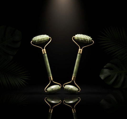 Mipcase Beauty Jade Roller 2pcs Facial Massage Roller For Wrinkles Skin Tightening For Daily Skin Care