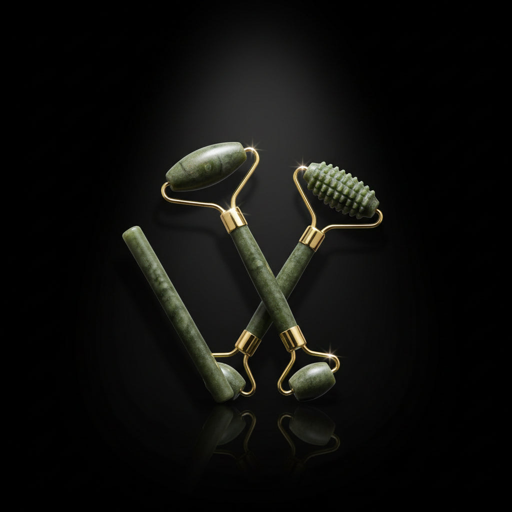 Mipcase Beauty Jade Roller 2pcs Facial Massage Roller For Wrinkles Skin Tightening For Daily Skin Care