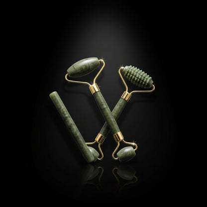Mipcase Beauty Jade Roller 2pcs Facial Massage Roller For Wrinkles Skin Tightening For Daily Skin Care