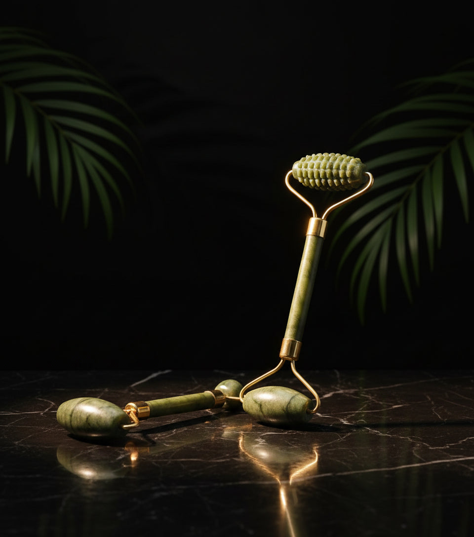 Mipcase Beauty Jade Roller 2pcs Facial Massage Roller For Wrinkles Skin Tightening For Daily Skin Care