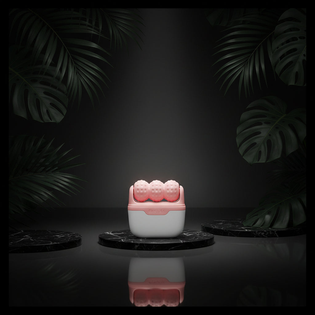 Ice Roller for Face and Eyes - Facial Skin Care Tools with 2 in 1 Roller and Travel Case to Reduce Puffiness and Relief Migraine, Pain. Women Gift (Pink)