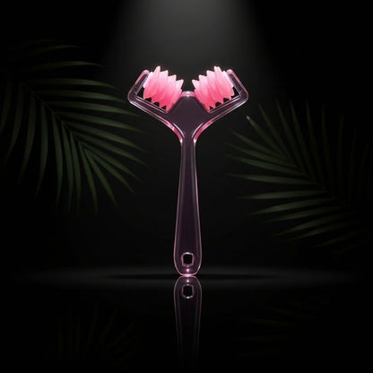 Jade Roller Massager, Slimming Chin Massage Roller for Face Massager Skin Firming Beauty Tools Face Massager, Rose, Step