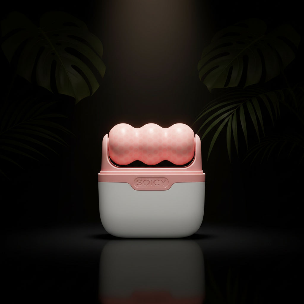 Ice Roller for Face and Eyes - Facial Skin Care Tools with 2 in 1 Roller and Travel Case to Reduce Puffiness and Relief Migraine, Pain. Women Gift (Pink)