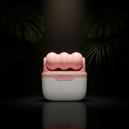 Ice Roller for Face and Eyes - Facial Skin Care Tools with 2 in 1 Roller and Travel Case to Reduce Puffiness and Relief Migraine, Pain. Women Gift (Pink)