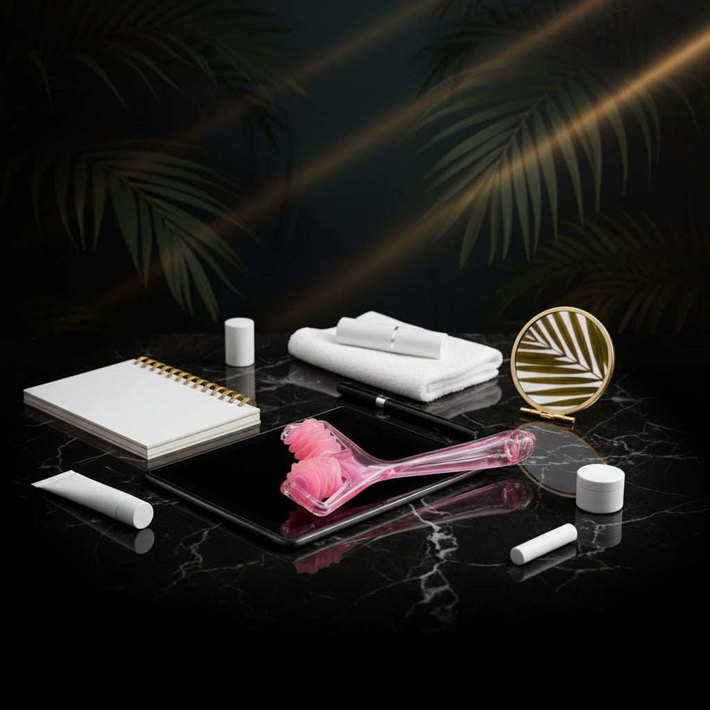 Jade Roller Massager, Slimming Chin Massage Roller for Face Massager Skin Firming Beauty Tools Face Massager, Rose, Step