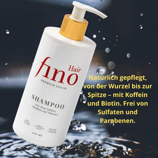fino Hair Shampoo – Diepe Haarverzorging met Cafeïne, Biotine, Hyaluronzuur & Arganolie – Zonder Sulfaten & Parabenen – 300ml
