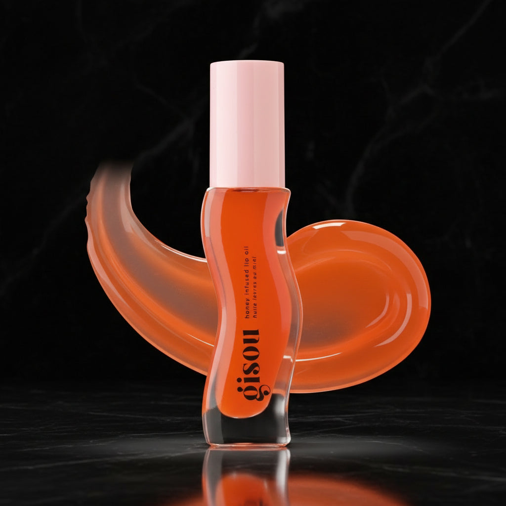 Gisou Honey Infused Hydrating Lip Oil, Nourishing Lip Moisturizer for Dry Lips, High Shine, Smooth Finish, Clear Golden Glow Shade, Fresh Honey Scent, Honey Gold, 8ml