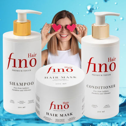 fino Hair Shampoo – Diepe Haarverzorging met Cafeïne, Biotine, Hyaluronzuur & Arganolie – Zonder Sulfaten & Parabenen – 300ml