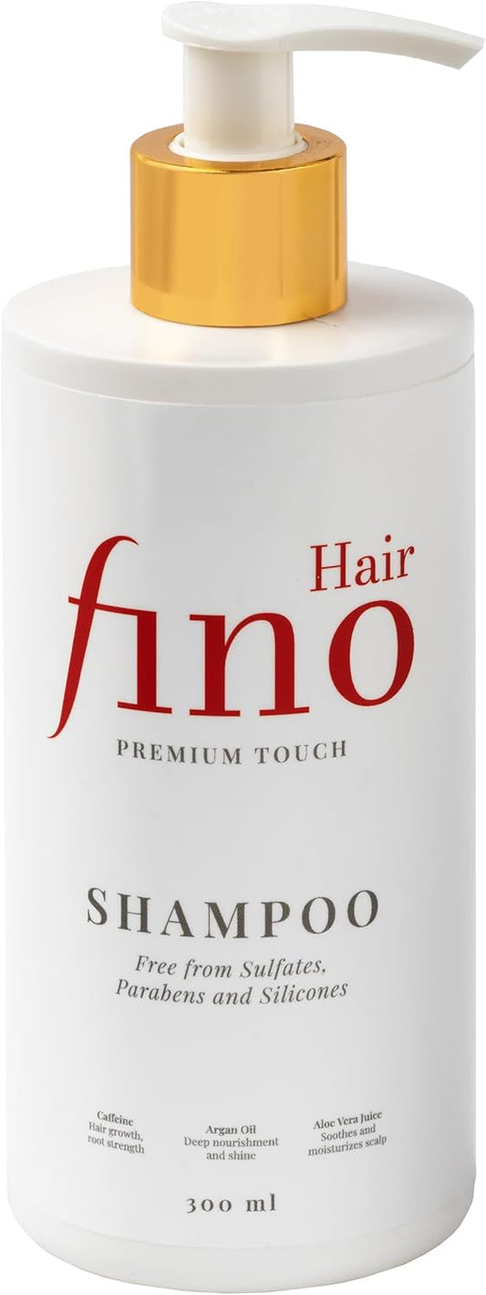 fino Hair Shampoo – Diepe Haarverzorging met Cafeïne, Biotine, Hyaluronzuur & Arganolie – Zonder Sulfaten & Parabenen – 300ml