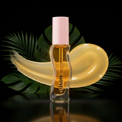 Gisou Honey Infused Hydrating Lip Oil, Nourishing Lip Moisturizer for Dry Lips, High Shine, Smooth Finish, Clear Golden Glow Shade, Fresh Honey Scent, Honey Gold, 8ml