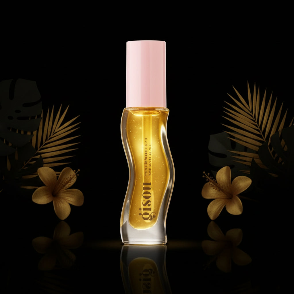 Gisou Honey Infused Hydrating Lip Oil, Nourishing Lip Moisturizer for Dry Lips, High Shine, Smooth Finish, Clear Golden Glow Shade, Fresh Honey Scent, Honey Gold, 8ml