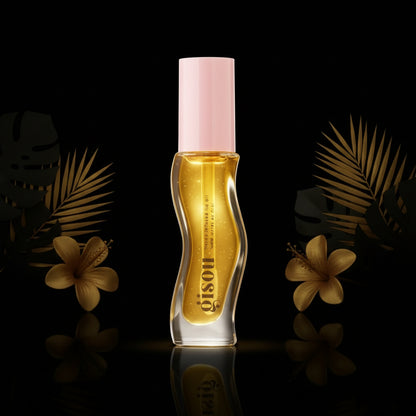 Gisou Honey Infused Hydrating Lip Oil, Nourishing Lip Moisturizer for Dry Lips, High Shine, Smooth Finish, Clear Golden Glow Shade, Fresh Honey Scent, Honey Gold, 8ml