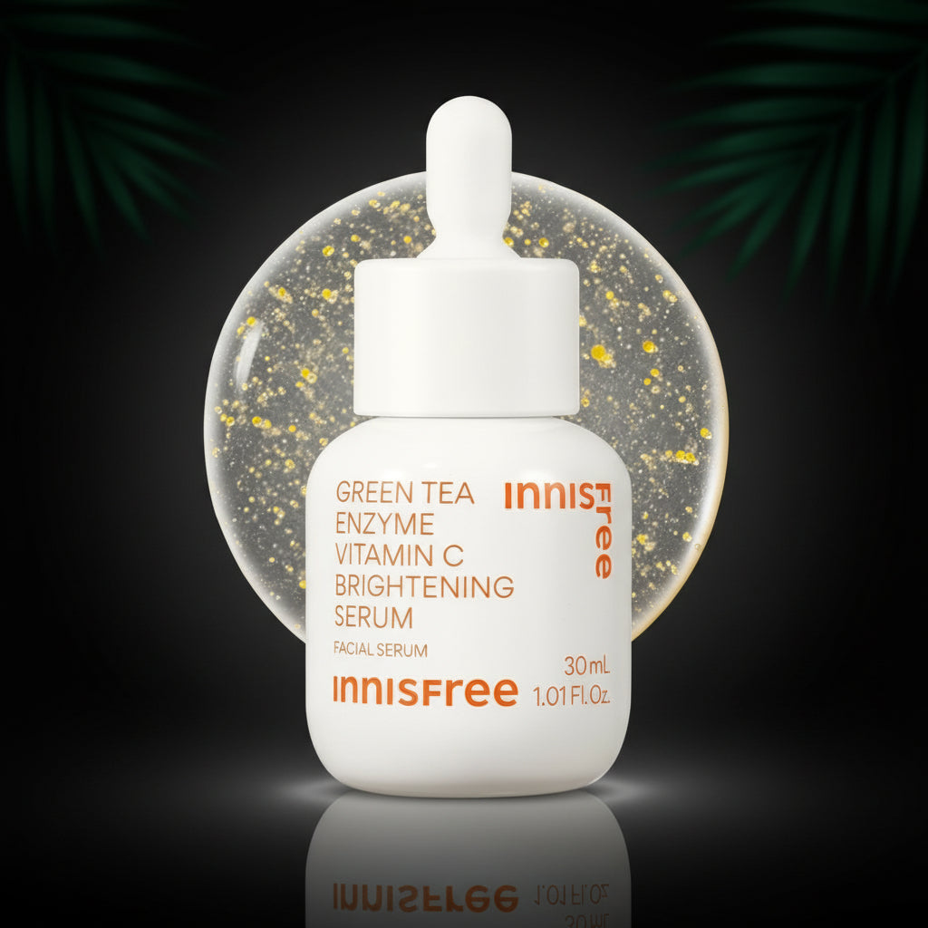 innisfree Green Tea Enzyme Vitamin C Serum for Dark Spot Fading, Korean Face Serum for Glow and Radiance