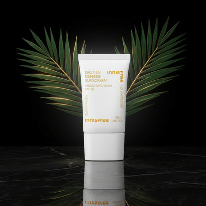 innisfree Daily UV Defense Sunscreen Broad Spectrum SPF 36, Invisible Korean Sunscreen for Face with No White Cast