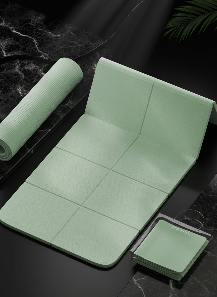 1Pc Pink Foldable Yoga Mat, Tpe Material, 183*61*0.6Cm, Easy to Carry, Suitable for Home Use