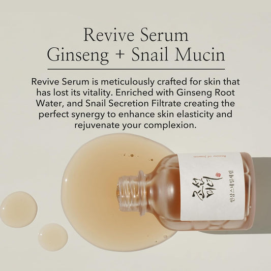 Beauty of Joseon Serum Line Revive ginseng serum + slakkenmucine 30 ml, 1 fl oz.
