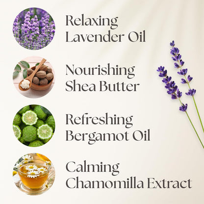 Nurture by Nature RELAX & CALM Spa Kit - Mothers Day Gift - Spa Gift Baskets For Women, Complete Bath Sets for Women Gift - Lavender Pillow Mist, Bath Salts, Bath Bomb - Self Care Gift Basket