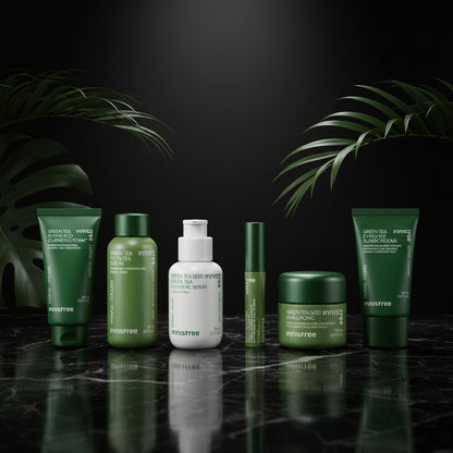 innisfree Green Tea Seed Hyaluronic Serum with Panthenol and Niacinamide, Korean Face Serum for Hydration and Glow