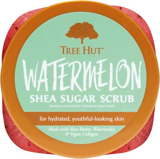 Tree Hut Watermeloen Shea Sugar Scrub, scrub, scrub, scrub, scrub, verwijdert dode droge huid voor een zacht en gehydrateerd gevoel, voedende essentiële lichaamsverzorging, 532 ml