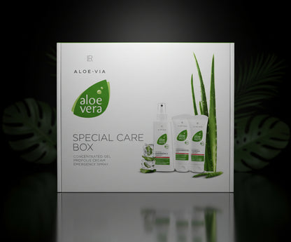 LR ALOE VIA Aloë Vera speciale verzorgingsdoos (gelconcentraat, propolis-crème, noodspray)