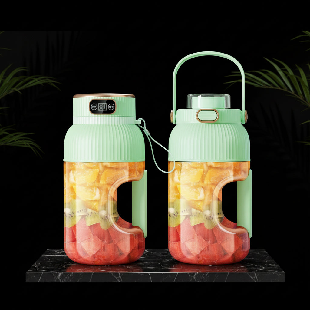 large portable blender,powerful motor driving ten-blade cutter head, dual large-capacity batteries, TYPE-C fast charging head, 42Oz (1200ml) large capacity (WHITE WITH LID)